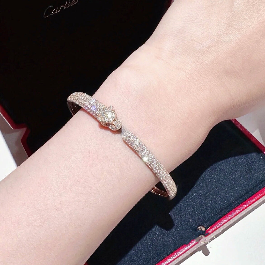 [Luxe Jewelry]PANTHERE FULL DIAMOND OPEN BRACELET