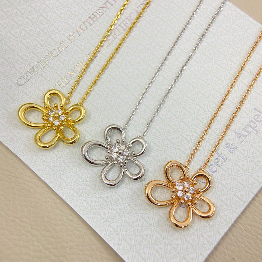 [Luxe JURI]FLOWERLACE NECKLACE 5 DIAMONDS