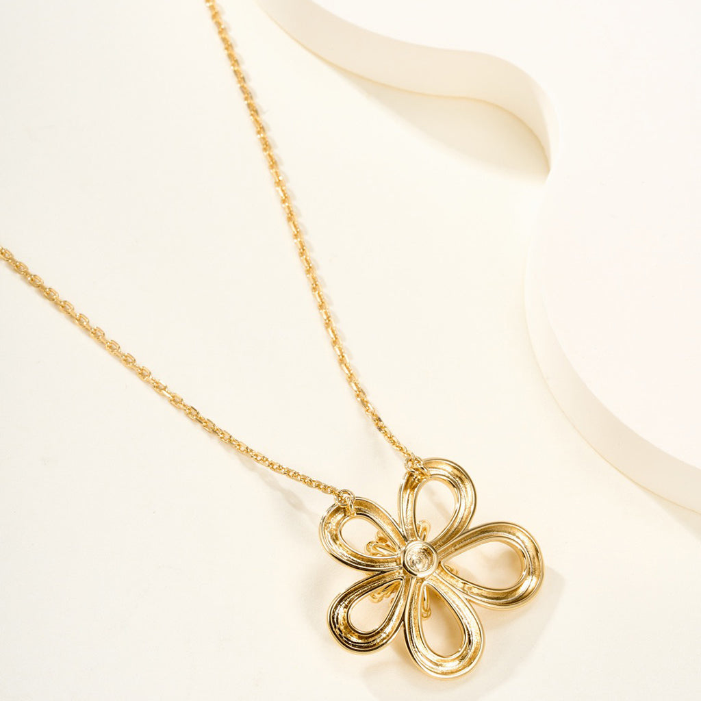 [Luxe JURI]FLOWERLACE NECKLACE 5 DIAMONDS