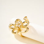 [Luxe JURI]  FLOWERLACE OPEN RING 5 DIAMONDS