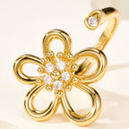 [Luxe JURI]  FLOWERLACE OPEN RING 5 DIAMONDS