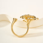 [Luxe JURI]  FLOWERLACE OPEN RING 5 DIAMONDS