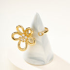 [Luxe JURI]  FLOWERLACE OPEN RING 5 DIAMONDS
