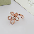[Luxe JURI]  FLOWERLACE OPEN RING 5 DIAMONDS
