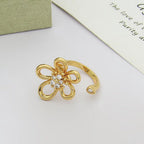 [Luxe JURI]  FLOWERLACE OPEN RING 5 DIAMONDS