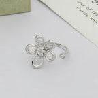 [Luxe JURI]  FLOWERLACE OPEN RING 5 DIAMONDS