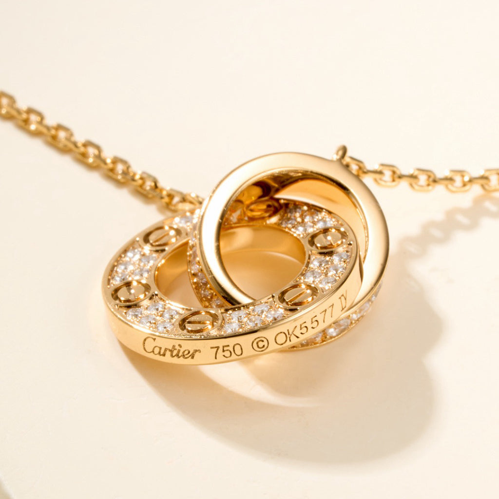 [Luxe Jewelry]LOVE DOUBLE RING FULL DIAMOND BRACELET