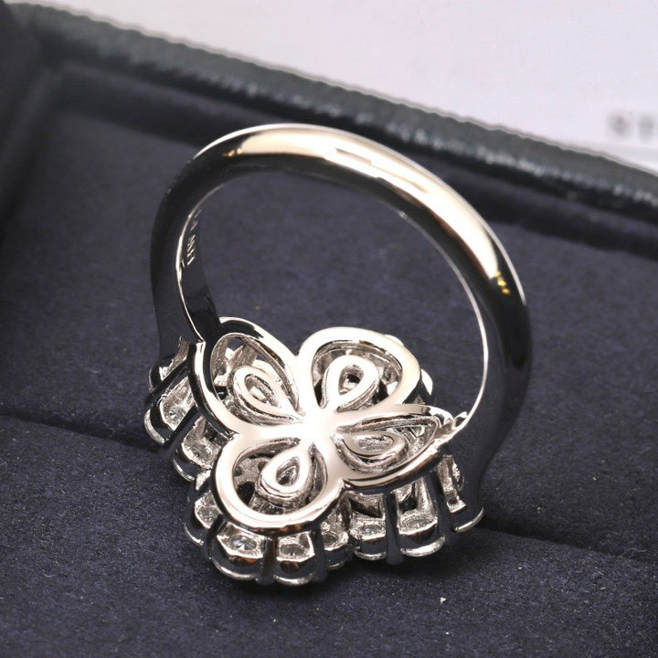[Luxe]BAGUE BOUCLE MOTIF COMPLET DIAMANT 16MM ARGENT