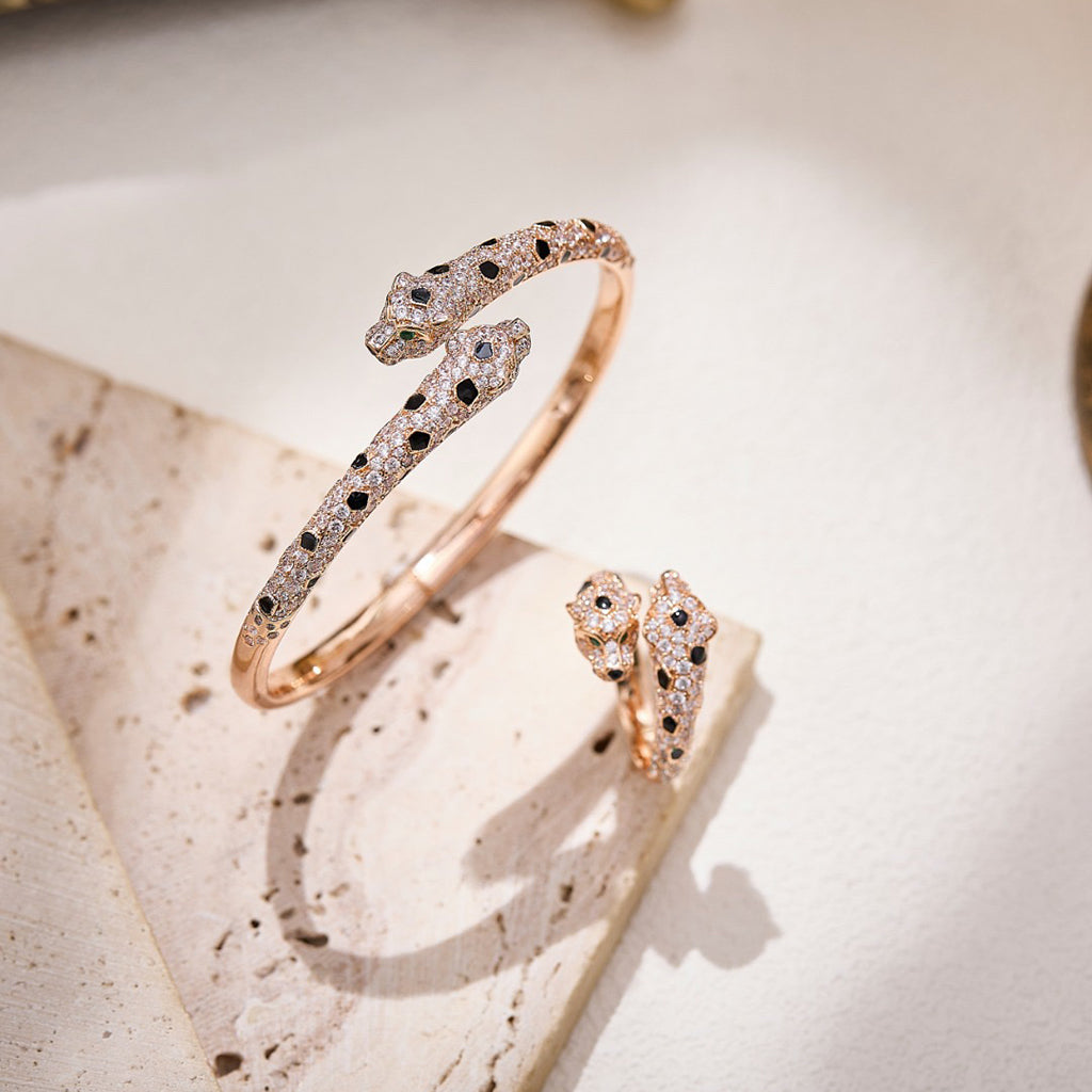 [Luxe Jewelry]PANTHERE DOUBLE HEADED FULL DIAMOND  RING