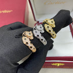 [Luxe Jewelry]PANTHERE DOUBLE HEADED FULL DIAMOND  RING