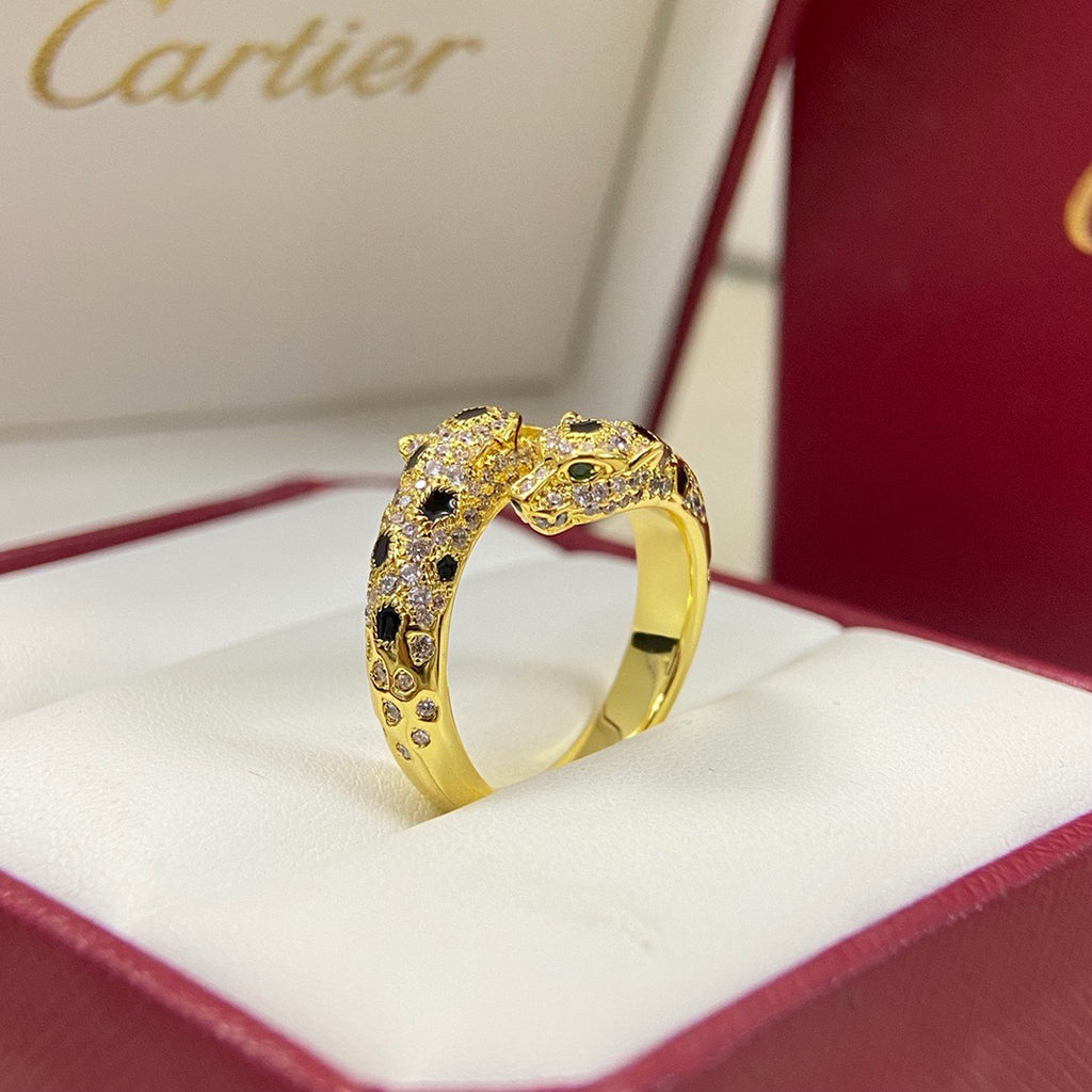 [Luxe Jewelry]PANTHERE DOUBLE HEADED FULL DIAMOND  RING