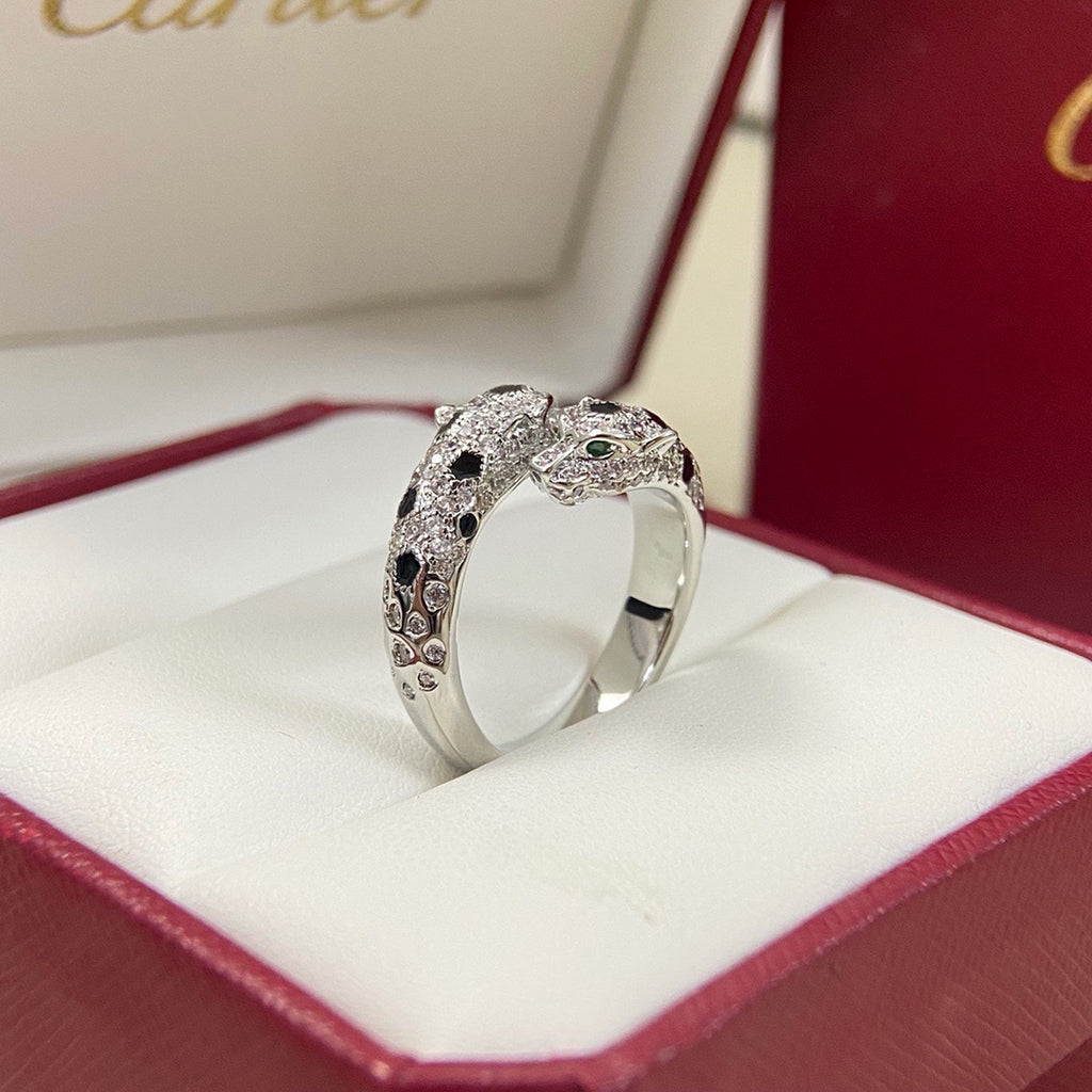 [Luxe Jewelry]PANTHERE DOUBLE HEADED FULL DIAMOND  RING