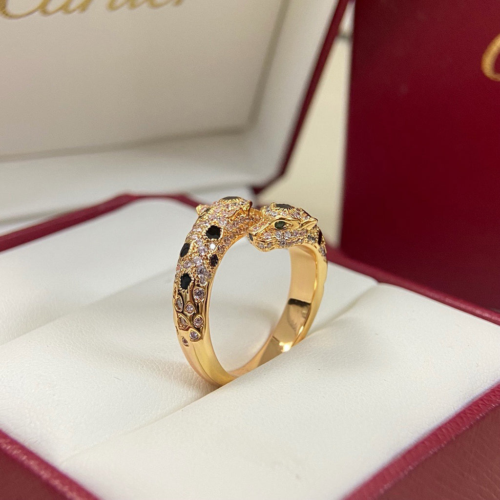 [Luxe Jewelry]PANTHERE DOUBLE HEADED FULL DIAMOND  RING
