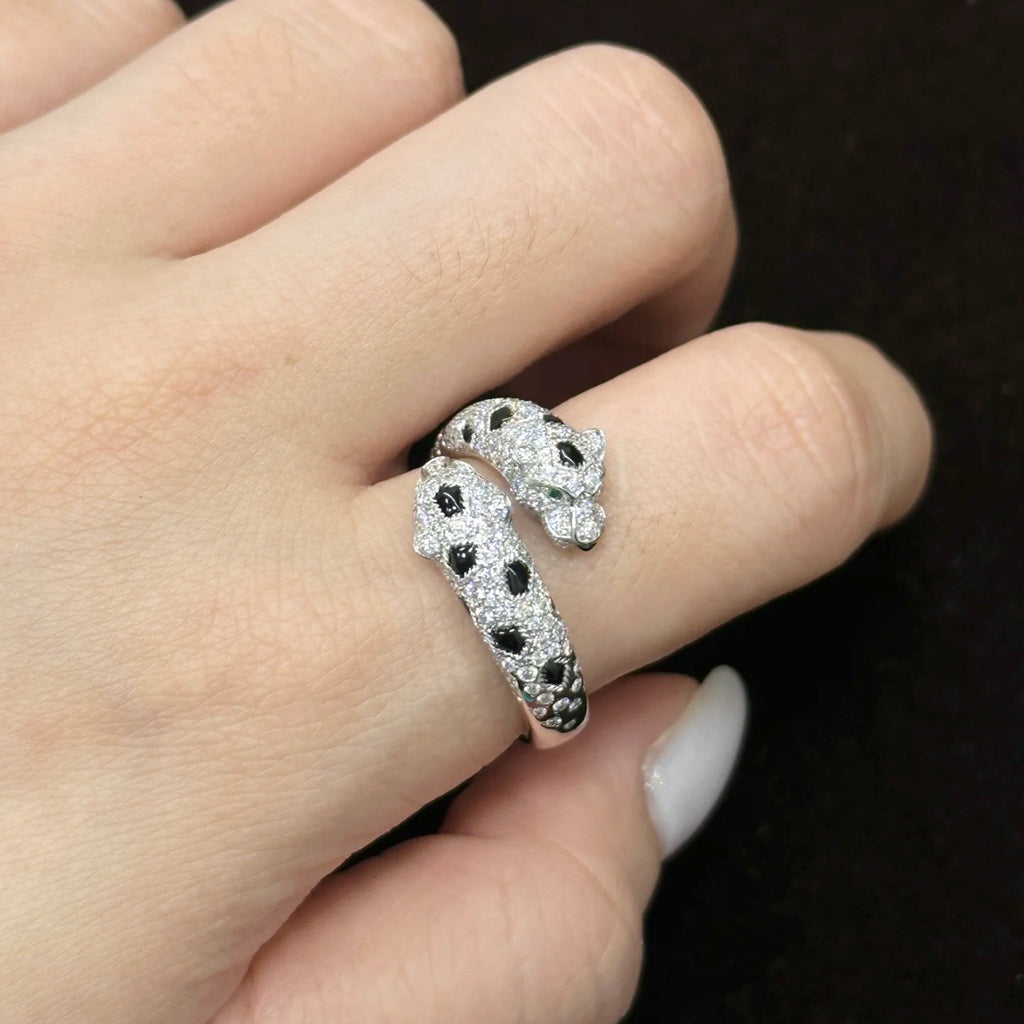 [Luxe Jewelry]PANTHERE DOUBLE HEADED FULL DIAMOND  RING