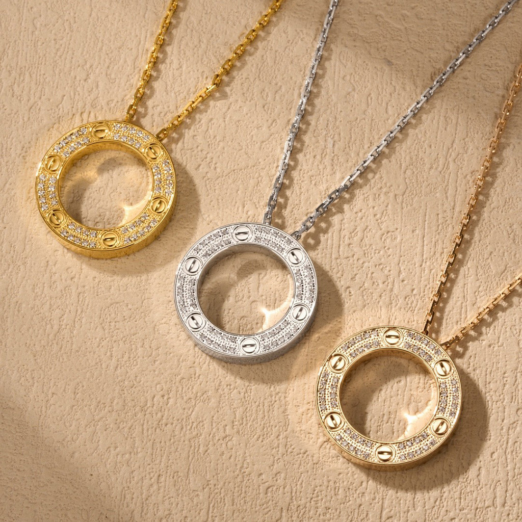 [Luxe Jewelry]LOVE NECKLACE 16MM  FULL DIAMOND