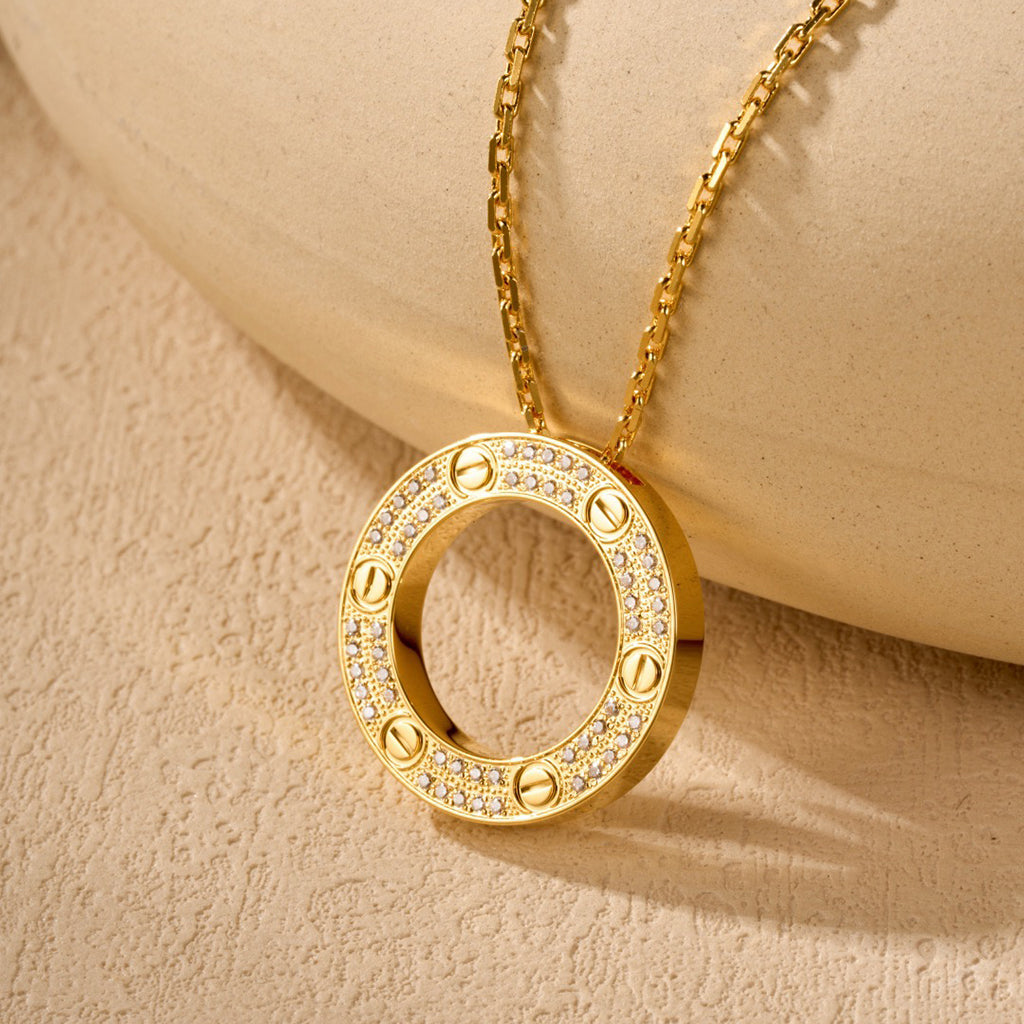 [Luxe Jewelry]LOVE NECKLACE 16MM  FULL DIAMOND
