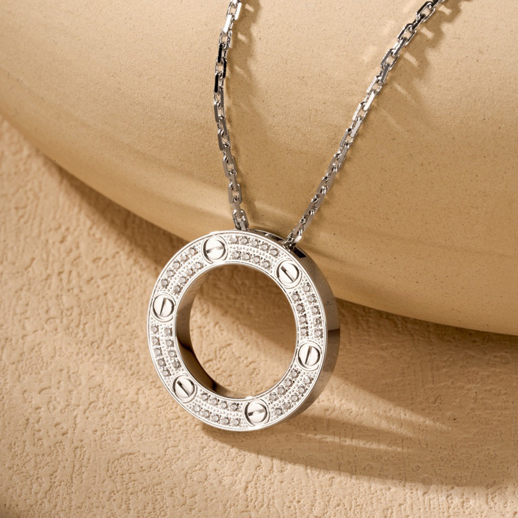 [Luxe Jewelry]LOVE NECKLACE 16MM  FULL DIAMOND