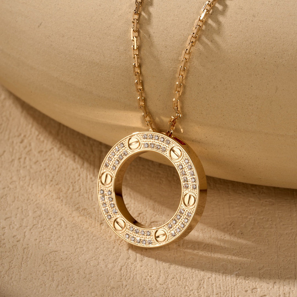 [Luxe Jewelry]LOVE NECKLACE 16MM  FULL DIAMOND
