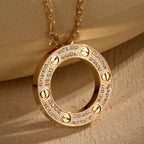 [Luxe Jewelry]LOVE NECKLACE 16MM  FULL DIAMOND