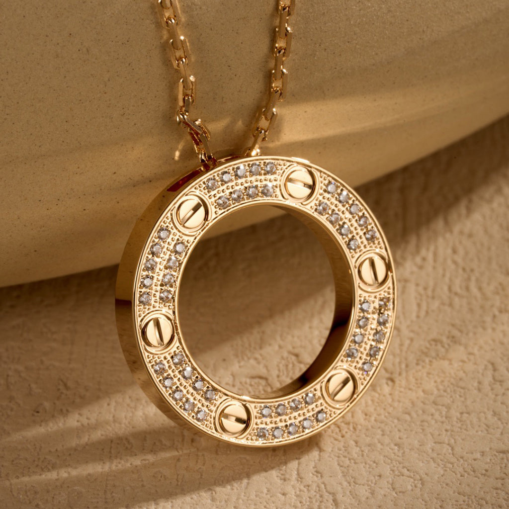 [Luxe Jewelry]LOVE NECKLACE 16MM  FULL DIAMOND