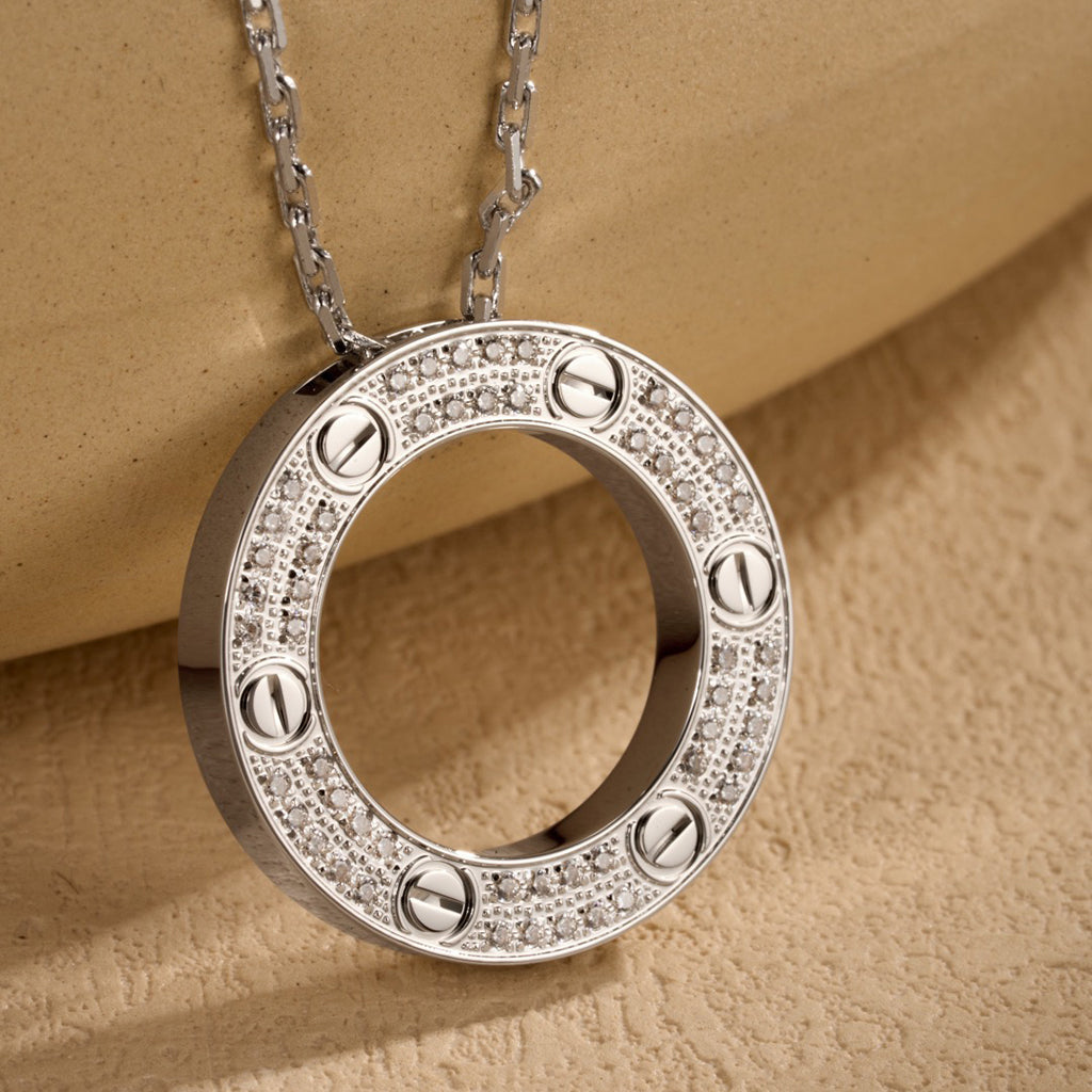 [Luxe Jewelry]LOVE NECKLACE 16MM  FULL DIAMOND