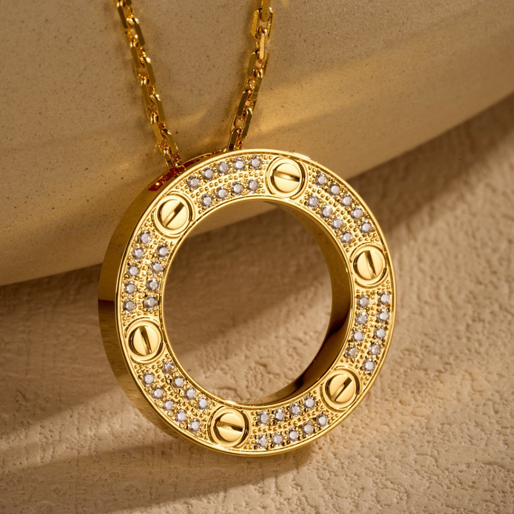 [Luxe Jewelry]LOVE NECKLACE 16MM  FULL DIAMOND