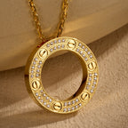 [Luxe Jewelry]LOVE NECKLACE 16MM  FULL DIAMOND