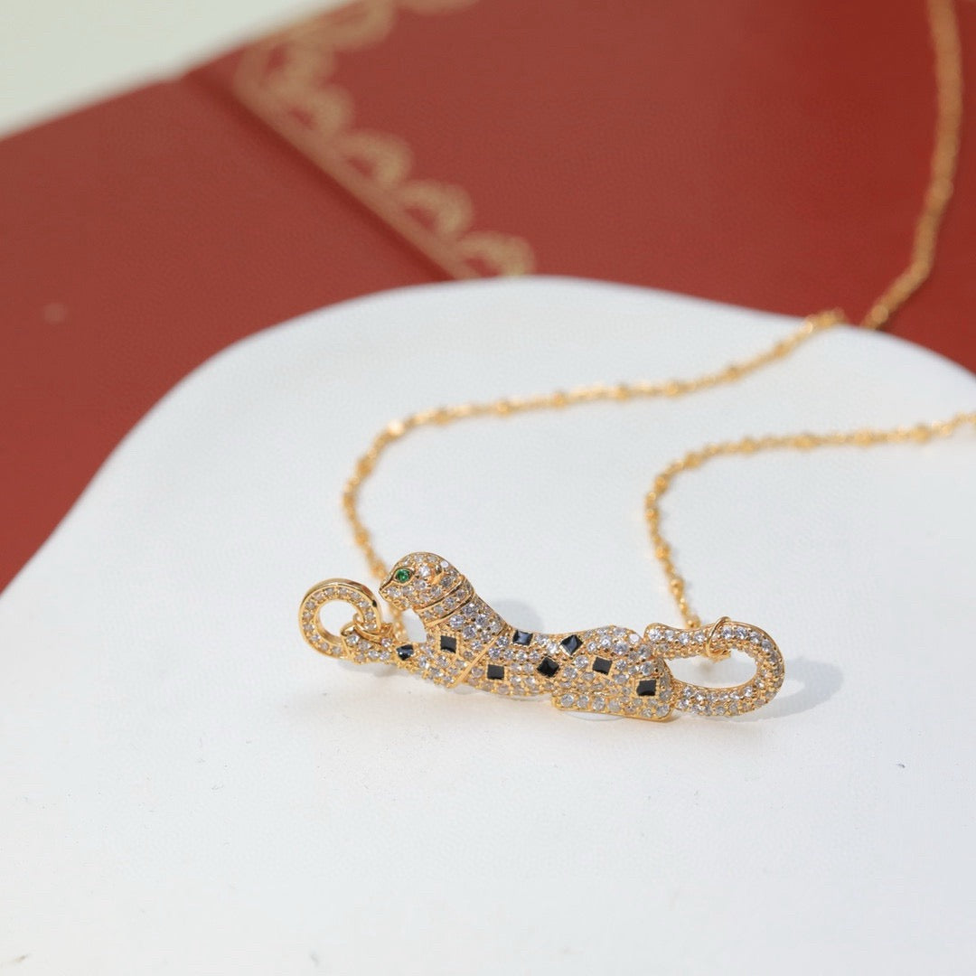 [Luxe Jewelry]PANTHERE PAVED DIAMOND NECKLACE