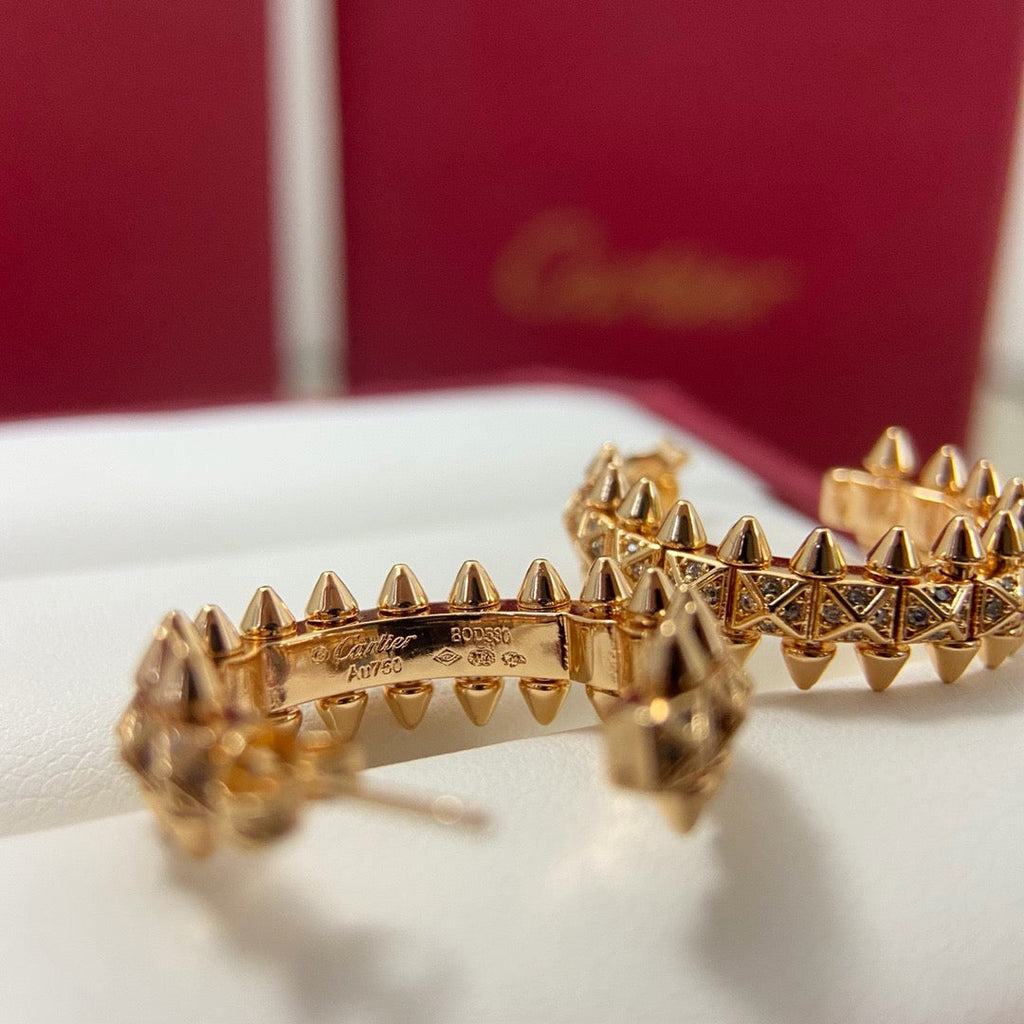 [Luxe Jewelry]CLASH 6.4MM FULL DIAMOND SMALL EARRINGS