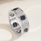 [Luxe Jewelry]LOVE RING 5.5MM DIAMONDS PAVED CERAMIC