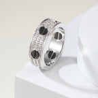 [Luxe Jewelry]LOVE RING 5.5MM DIAMONDS PAVED CERAMIC