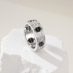 [Luxe Jewelry]LOVE RING 5.5MM DIAMONDS PAVED CERAMIC