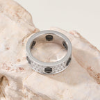 [Luxe Jewelry]LOVE RING 5.5MM DIAMONDS PAVED CERAMIC