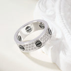 [Luxe Jewelry]LOVE RING 5.5MM DIAMONDS PAVED CERAMIC
