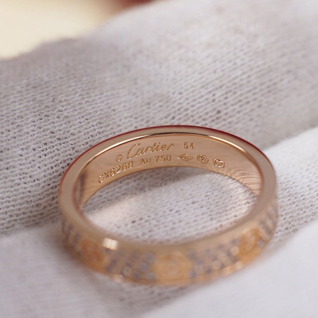 [Luxe Jewelry]LOVE RING 4.0MM DIAMOND PAVED