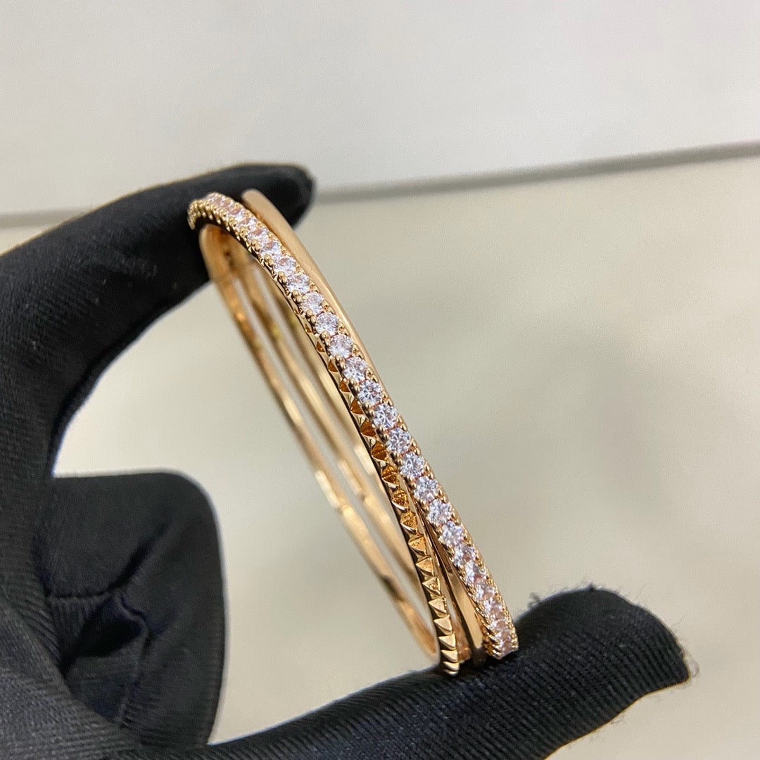 [Luxe Jewelry]ETINCELLE HALF-PAVED DIAMOND BRACELET