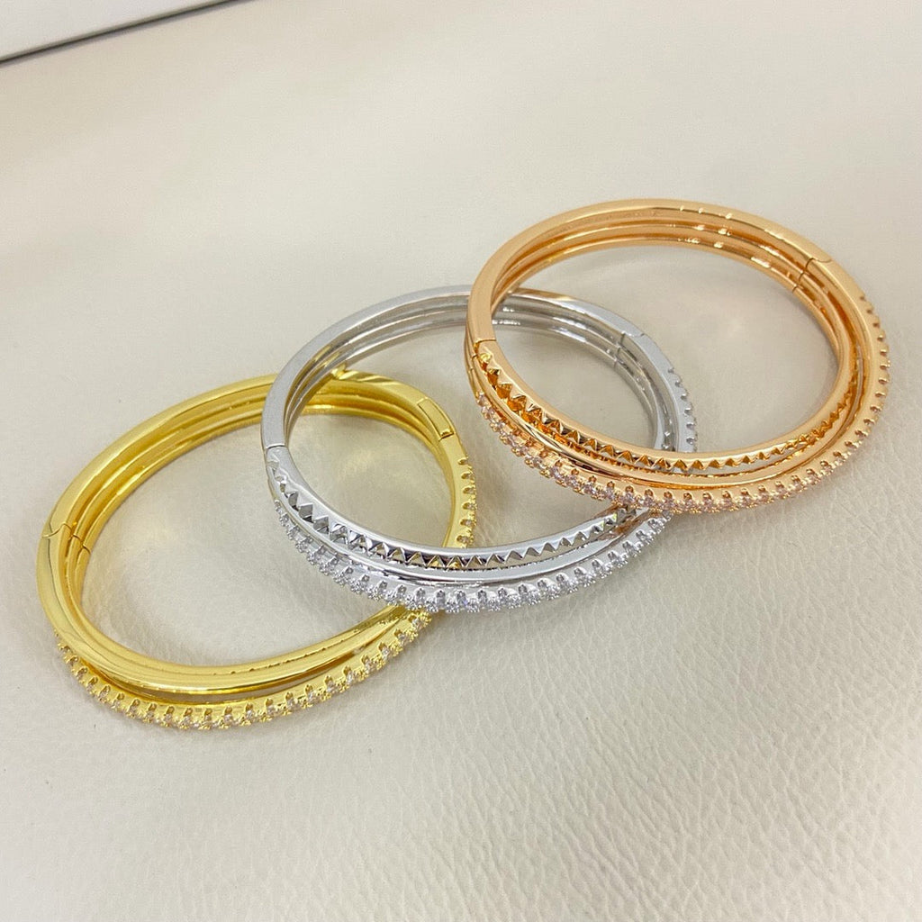 [Luxe Jewelry]ETINCELLE HALF-PAVED DIAMOND BRACELET