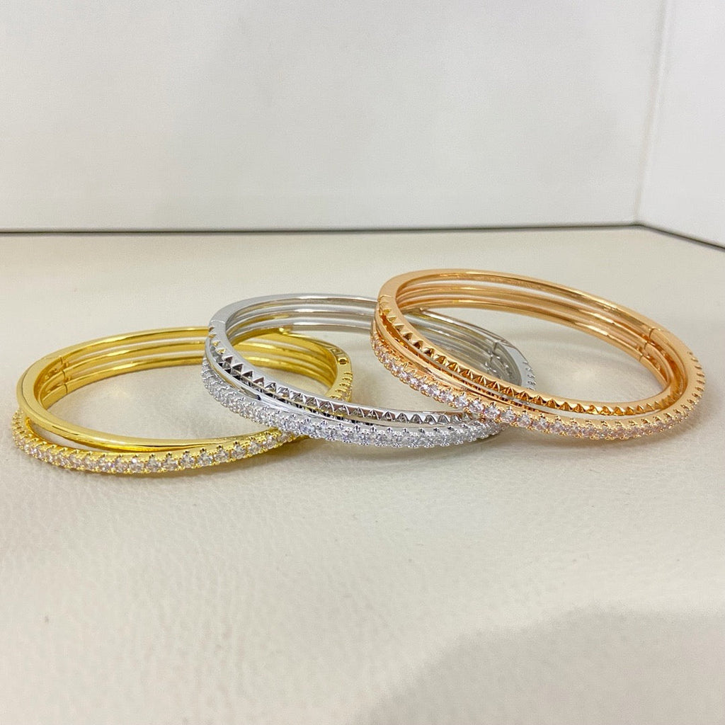 [Luxe Jewelry]ETINCELLE HALF-PAVED DIAMOND BRACELET