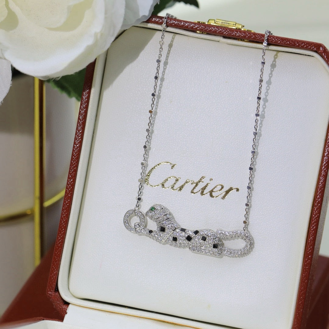 [Luxe Jewelry]PANTHERE PAVED DIAMOND NECKLACE