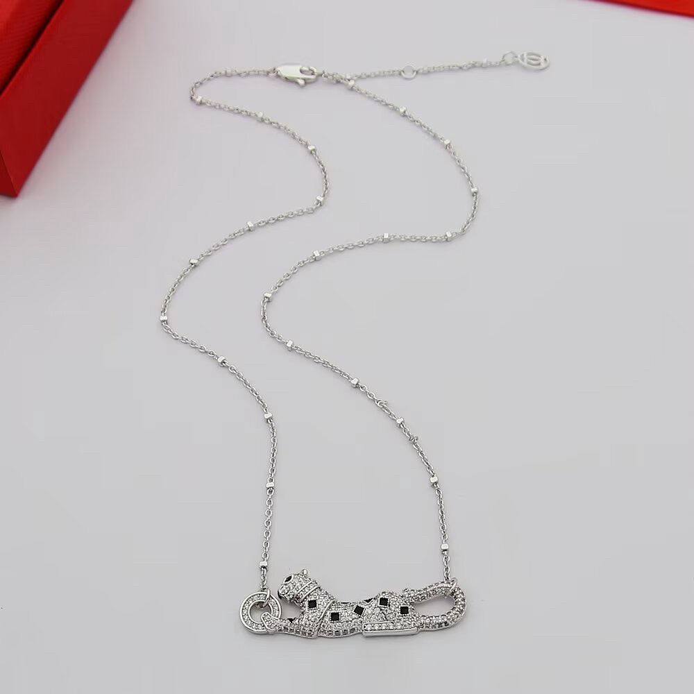 [Luxe Jewelry]PANTHERE PAVED DIAMOND NECKLACE