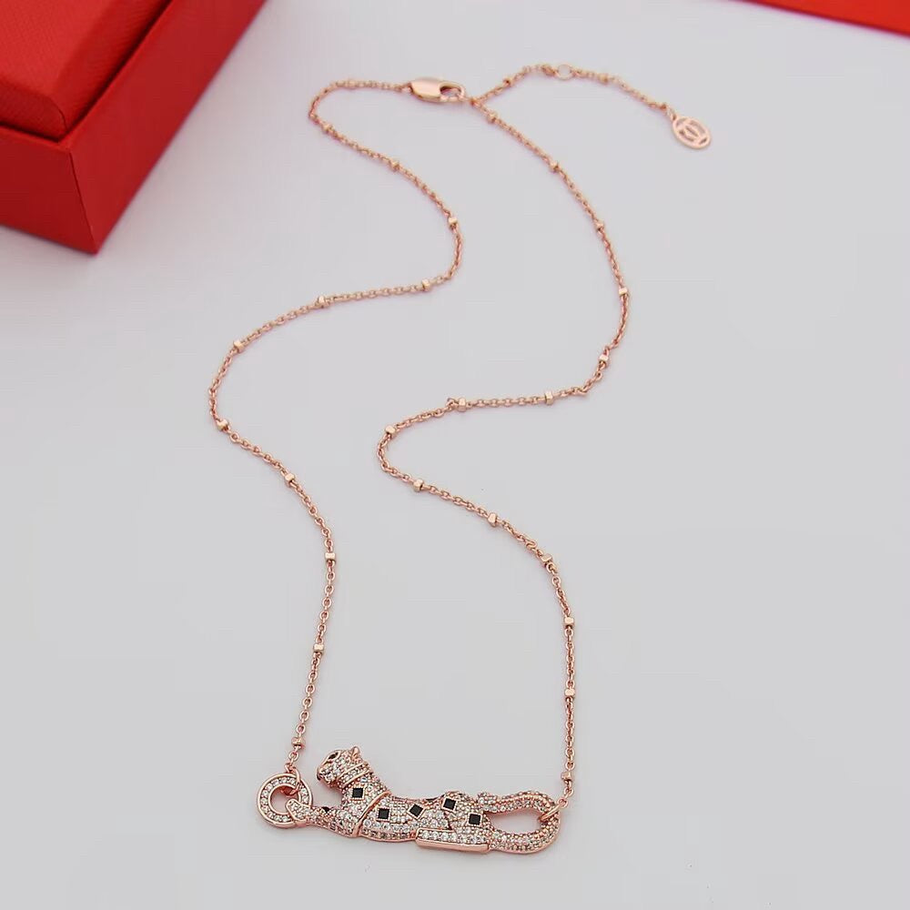 [Luxe Jewelry]PANTHERE PAVED DIAMOND NECKLACE