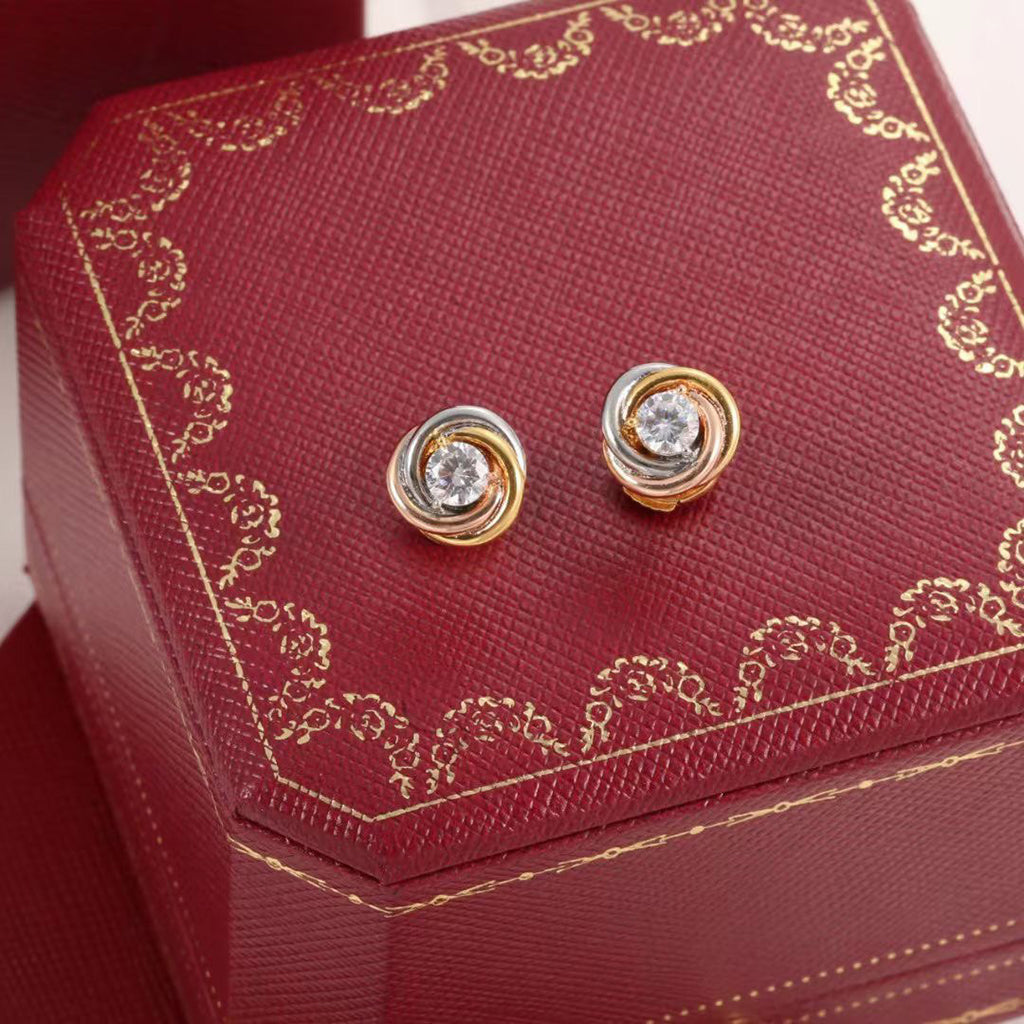 [Luxe Jewelry]TRINITY STUD DIAMOND EARRINGS