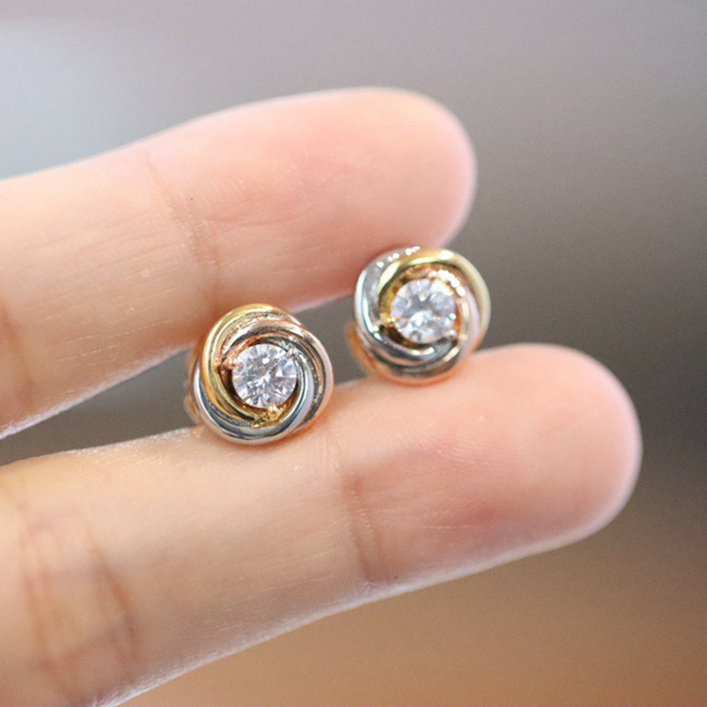 [Luxe Jewelry]TRINITY STUD DIAMOND EARRINGS