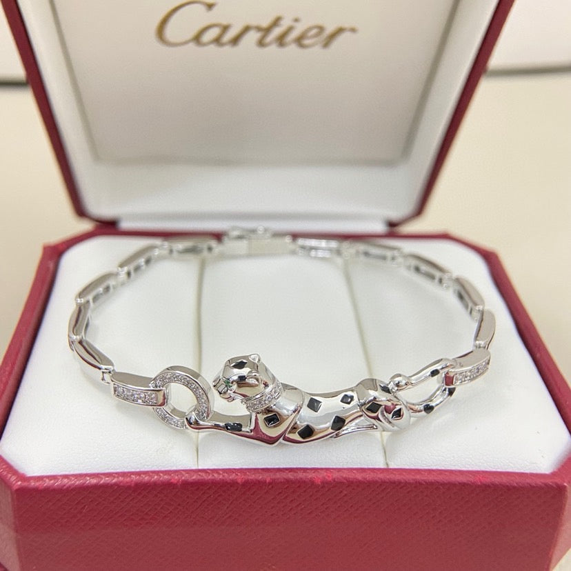 [Luxe Jewelry]PANTHERE HALF DIAMOND ON CHAIN BRACELET