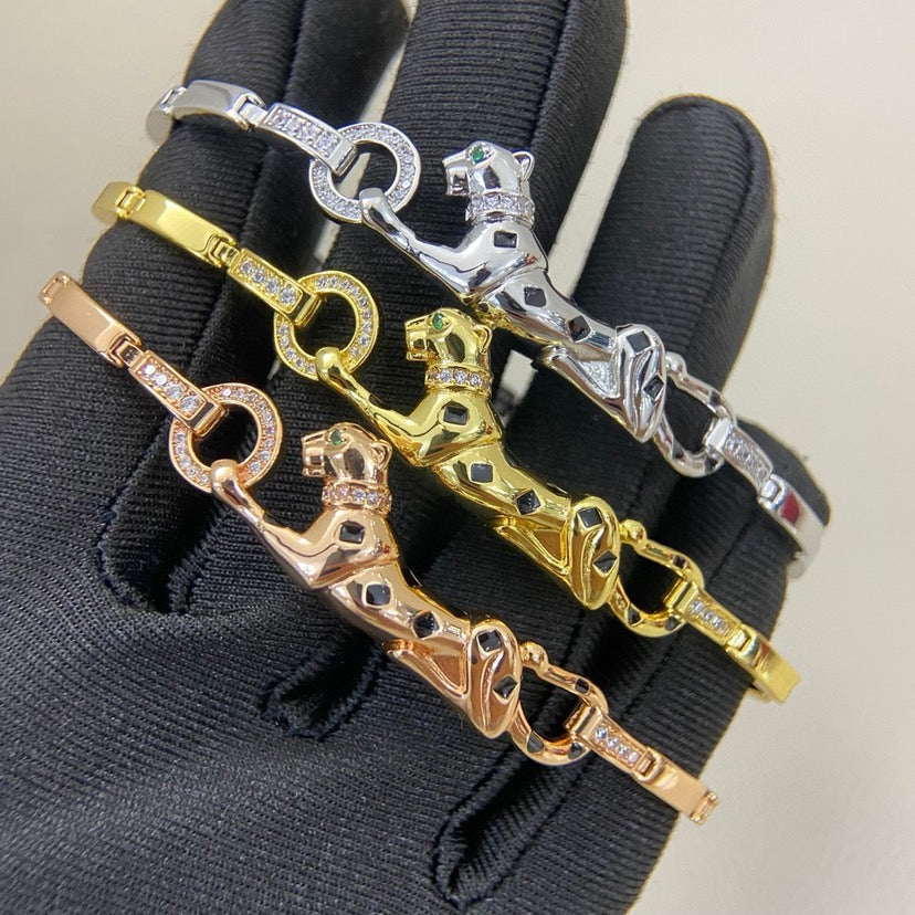 [Luxe Jewelry]PANTHERE HALF DIAMOND ON CHAIN BRACELET