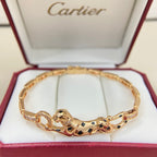 [Luxe Jewelry]PANTHERE HALF DIAMOND ON CHAIN BRACELET