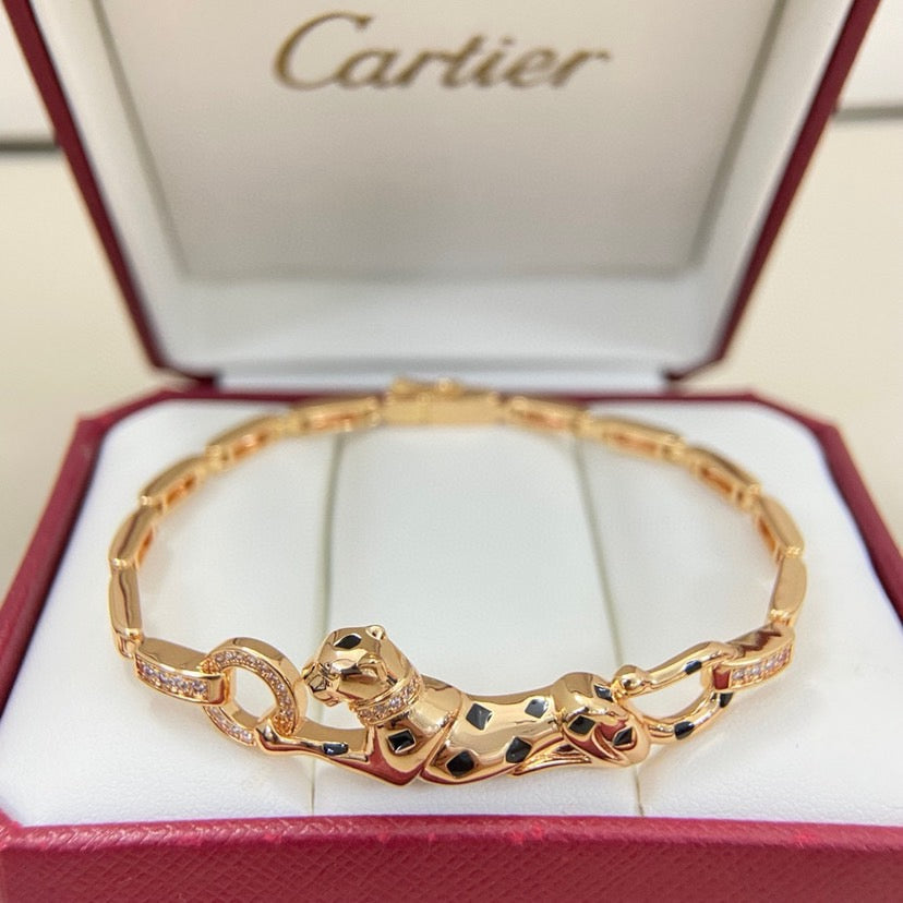 [Luxe Jewelry]PANTHERE HALF DIAMOND ON CHAIN BRACELET