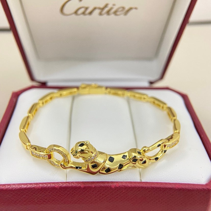 [Luxe Jewelry]PANTHERE HALF DIAMOND ON CHAIN BRACELET