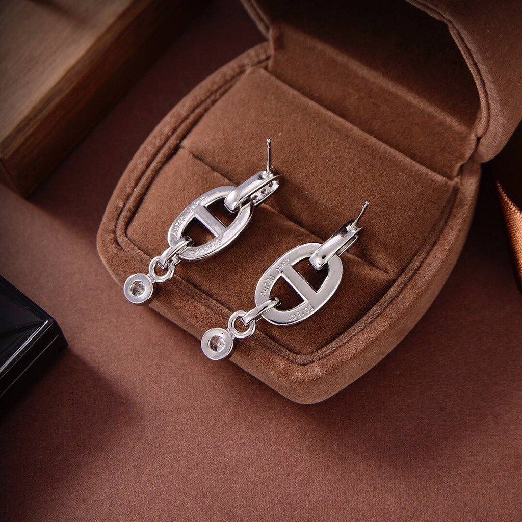 [Luxe]Boucles d'oreilles HM Chaine Diamant