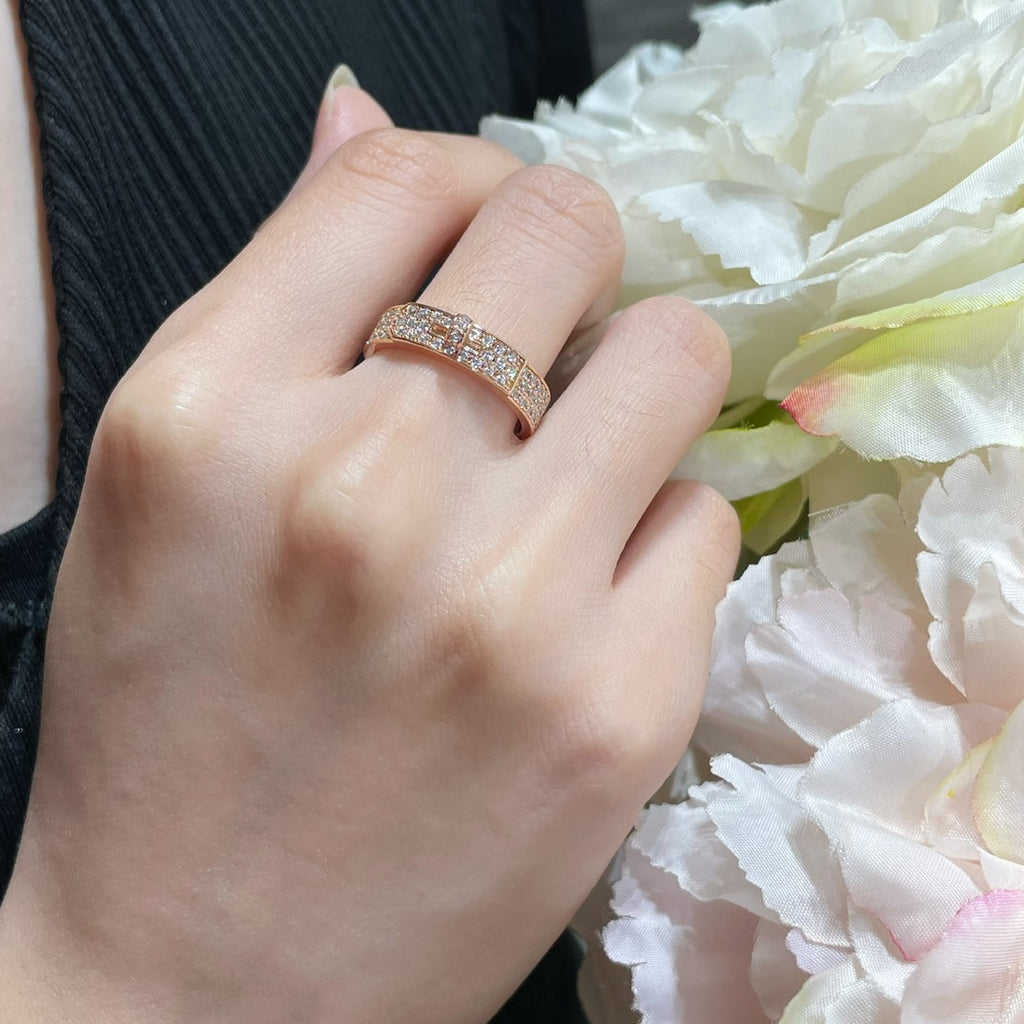 [Luxe]BAGUE KELLY EN OR ROSE ET DIAMANTS